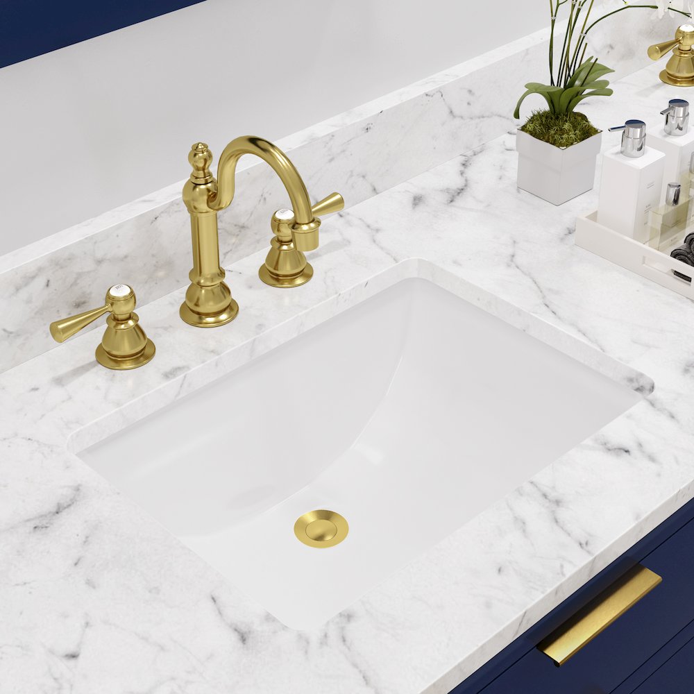 72 In. Double Sink Carrara White Marble Countertop Bath Vanity in Monarch Blue. Picture 7