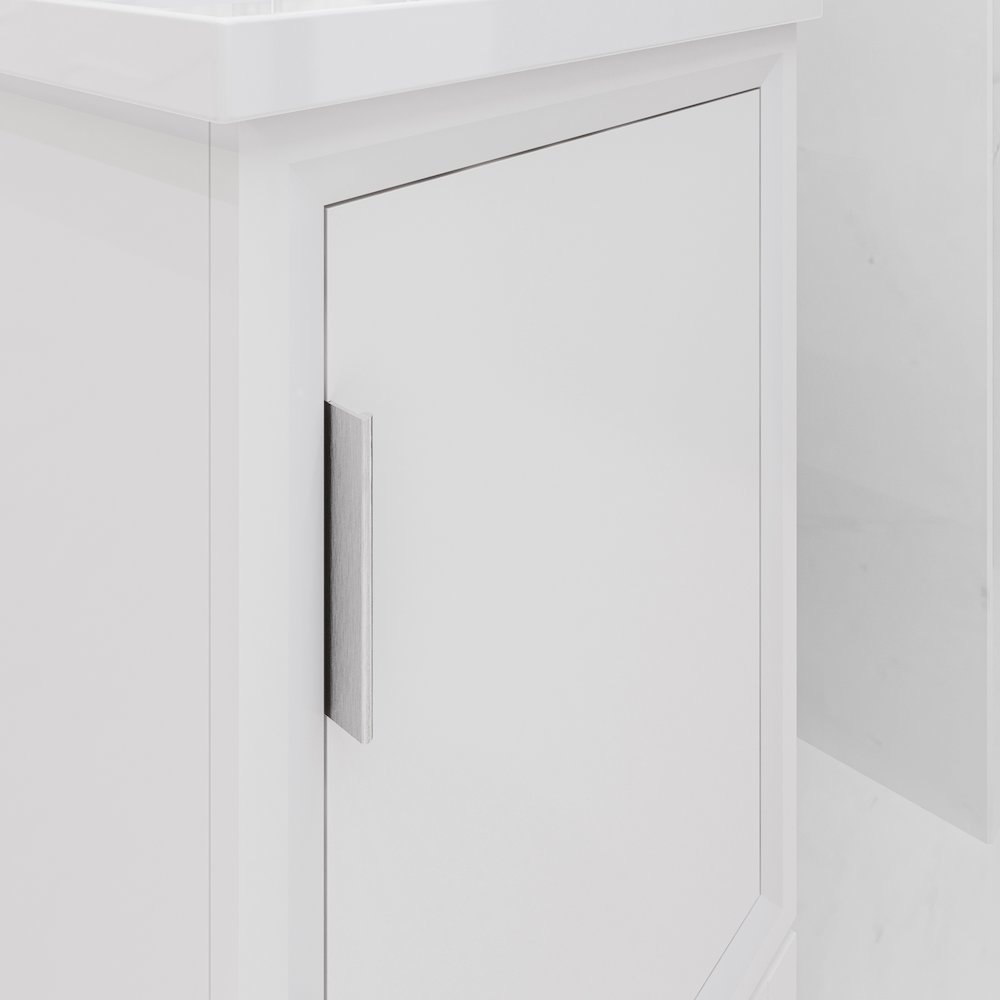 20 In. Integrated Ceramic Sink Top Bath Vanity in Pure White. Picture 5