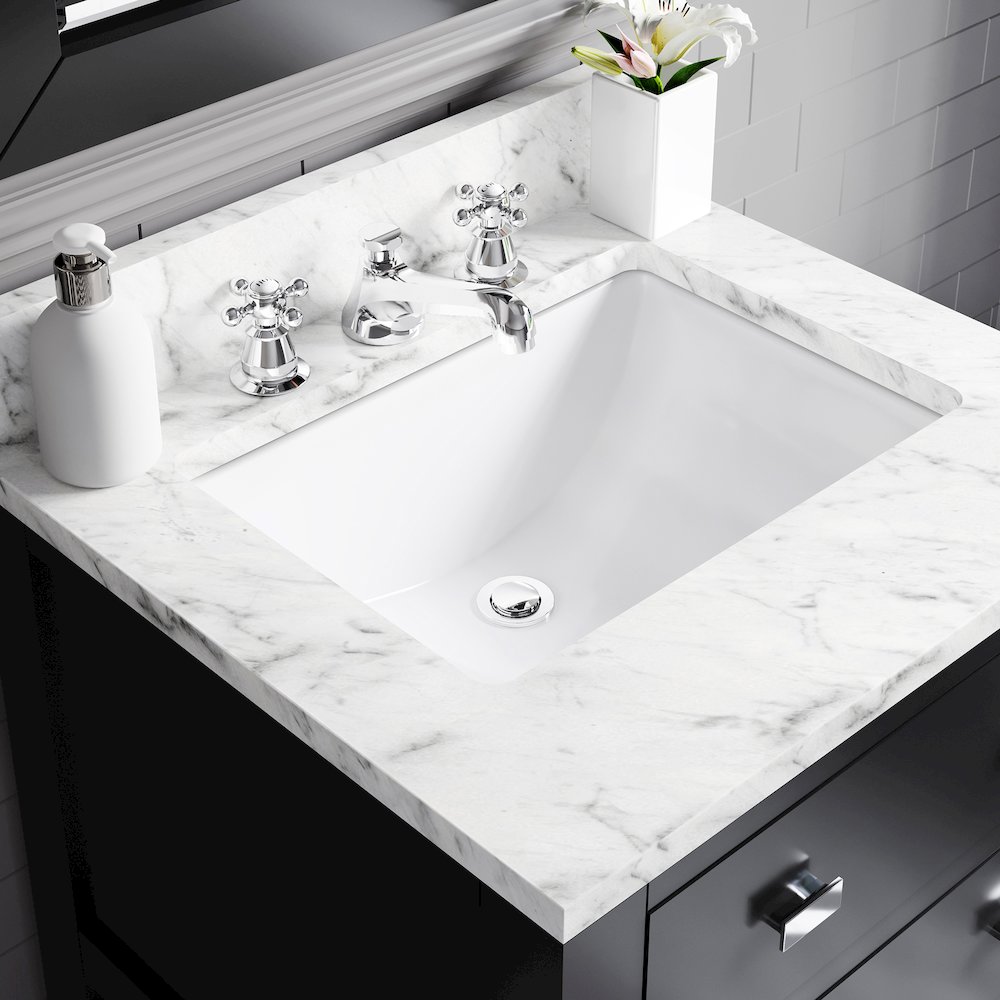 Madalyn 24 In. Single Sink Carrara White Marble Countertop Bath Vanity. Picture 5