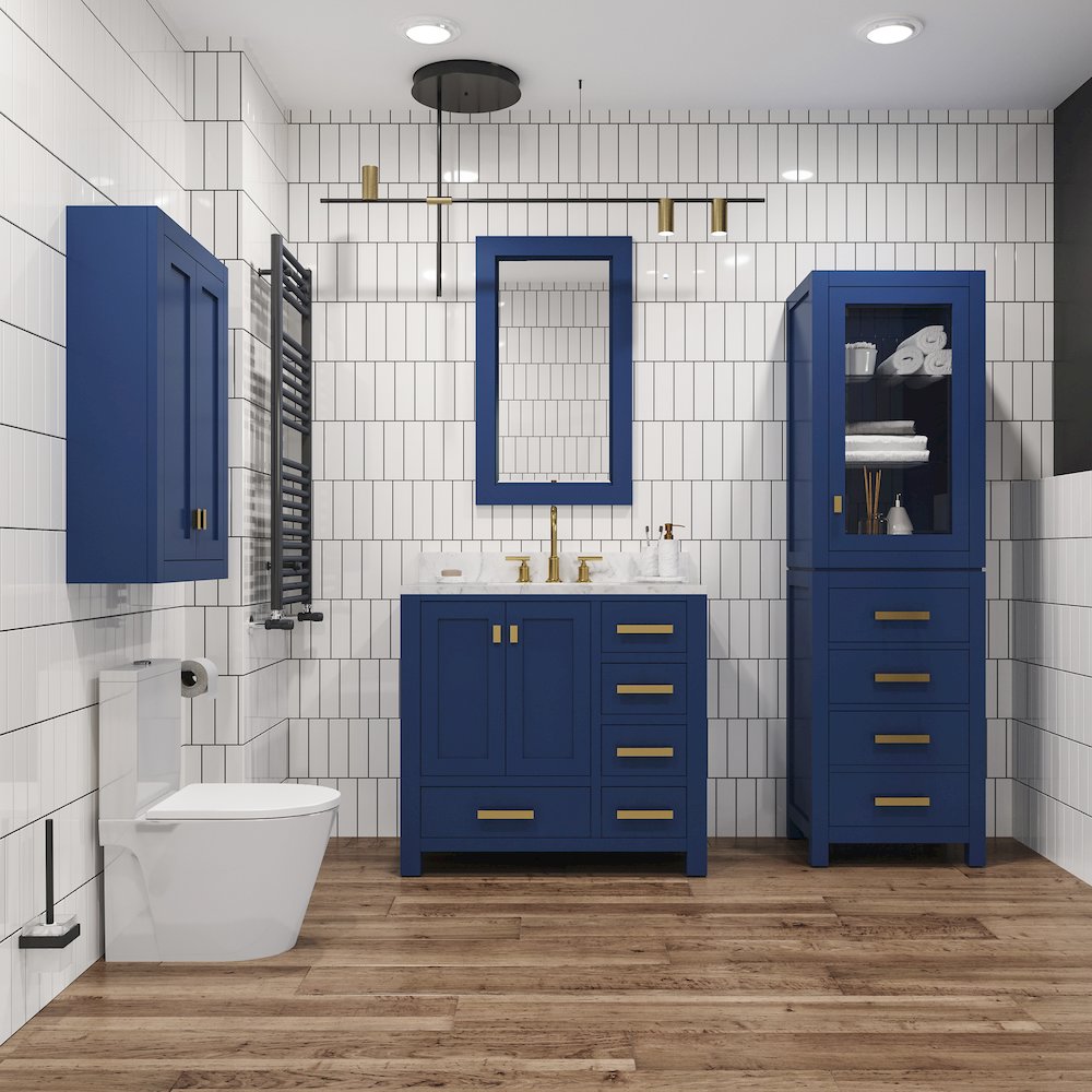 Bath Storage Wall Cabinet in Monarch Blue. Picture 13