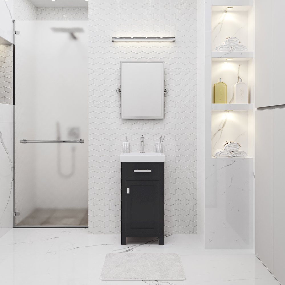 Mia 18 In. Integrated Ceramic Sink Top Vanity in Espresso. Picture 2