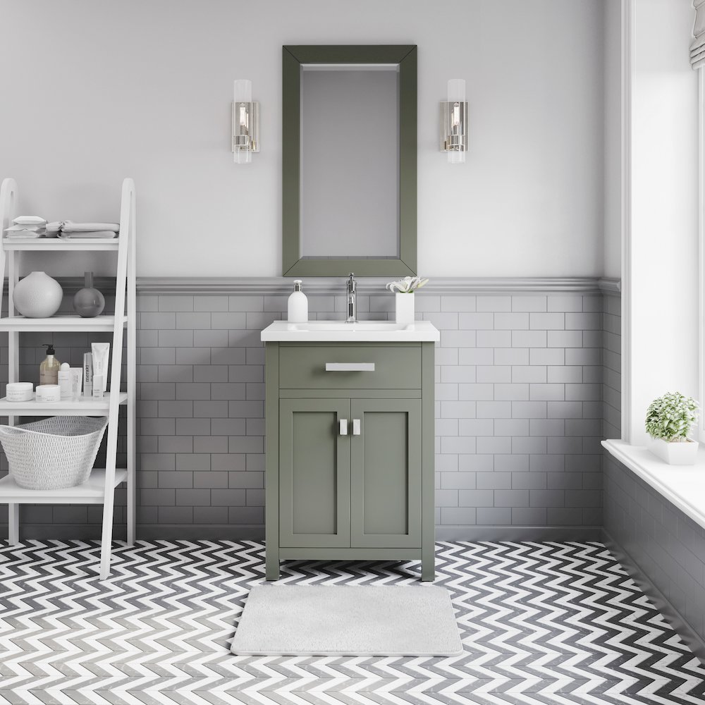 Myra 24 In. Integrated Ceramic Sink Top Bath Vanity in Glacial Green. Picture 2