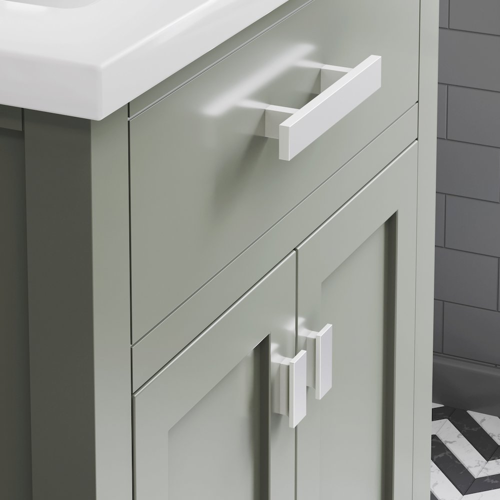 Myra 24 In. Integrated Ceramic Sink Top Bath Vanity in Glacial Green. Picture 5