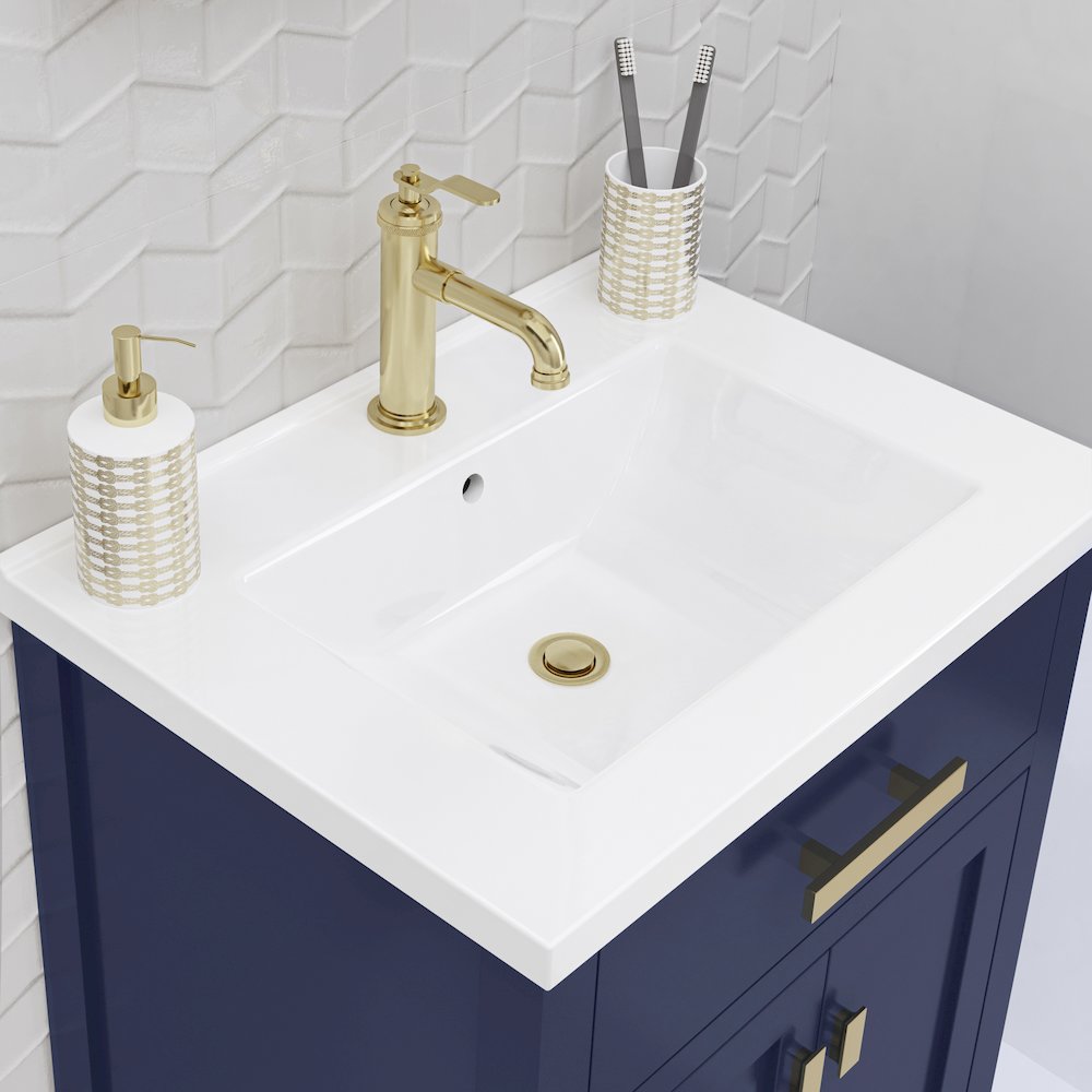 Myra 24 In. Integrated Ceramic Sink Top Vanity in Monarch Blue. Picture 7