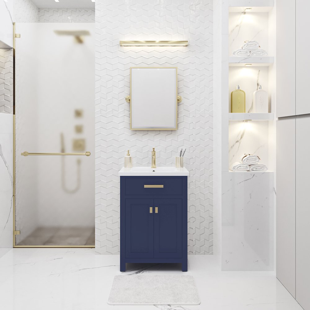 Myra 24 In. Integrated Ceramic Sink Top Vanity in Monarch Blue. Picture 2