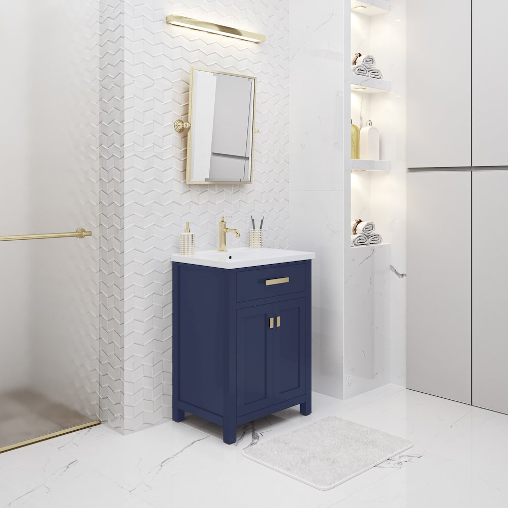 Myra 24 In. Integrated Ceramic Sink Top Vanity in Monarch Blue. Picture 3