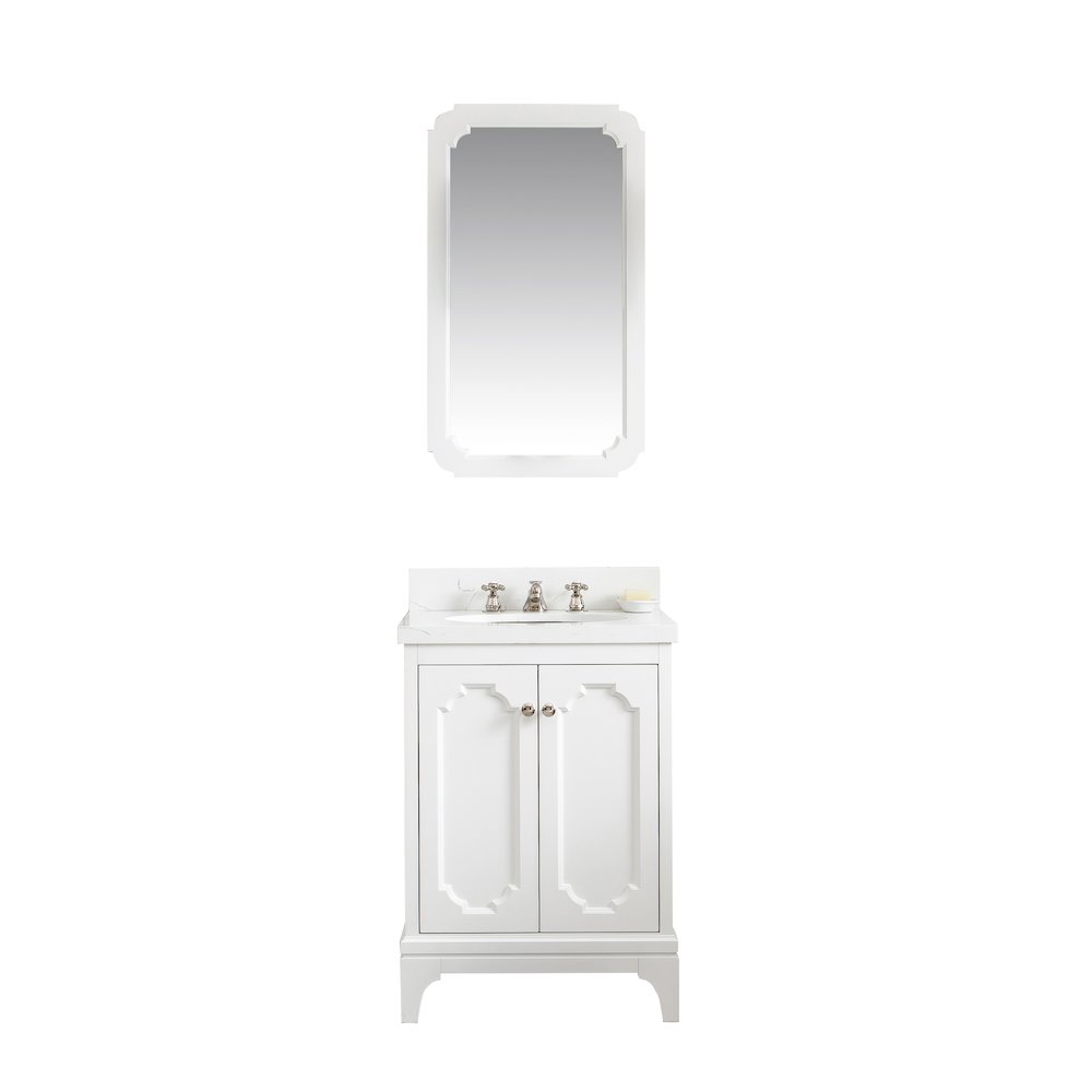 Queen 24 In. Single Sink Sink Carrara Quartz Countertop Bath Vanity. Picture 1
