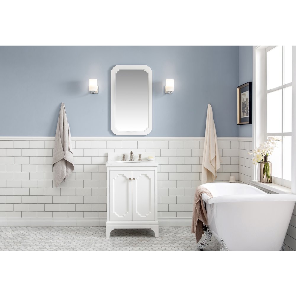 Queen 24 In. Single Sink Sink Carrara Quartz Countertop Bath Vanity. Picture 2