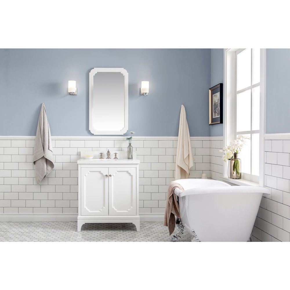 Queen 30 In. Single Sink Sink Carrara Quartz Countertop Bath Vanity. Picture 2
