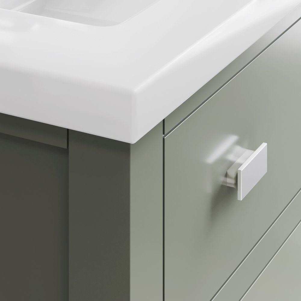 Viola 24 In. Integrated Ceramic Sink Top Vanity in Glacial Green Single Faucet. Picture 8