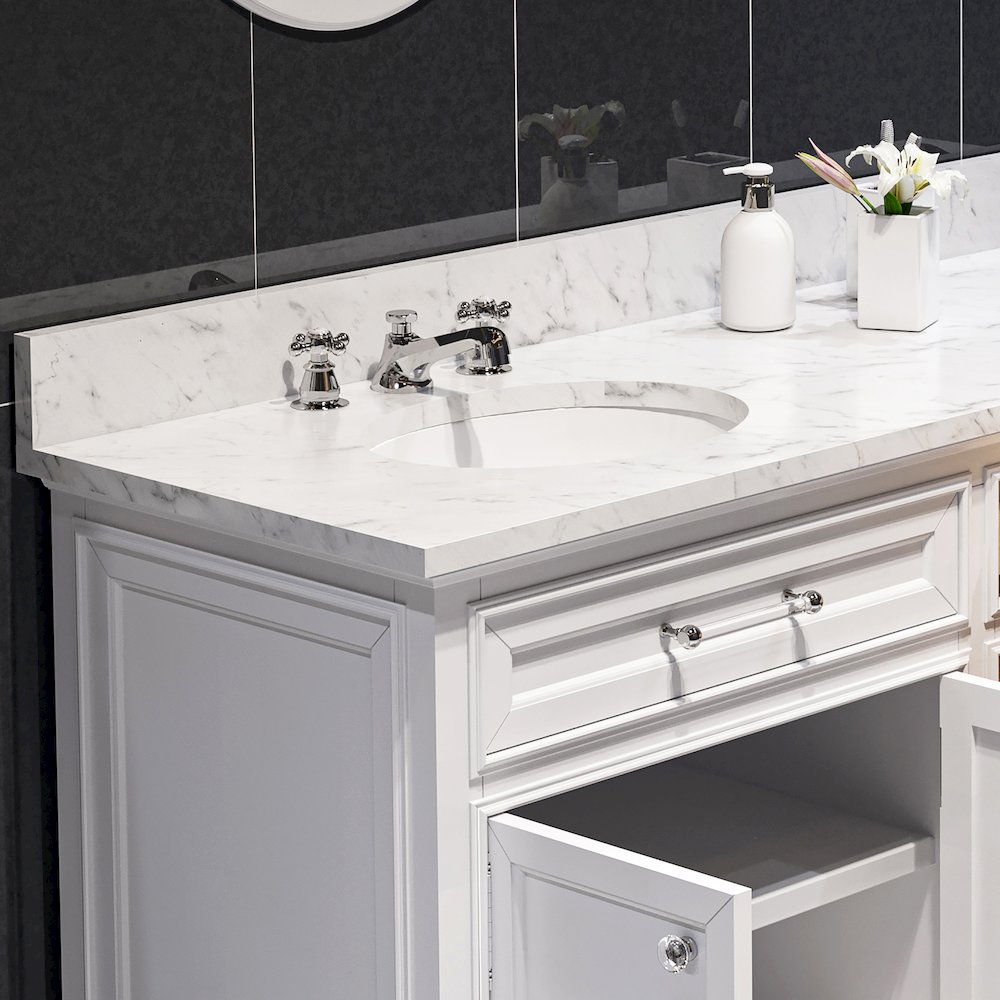 72 Inch Pure White Double Sink Bathroom Vanity. Picture 6