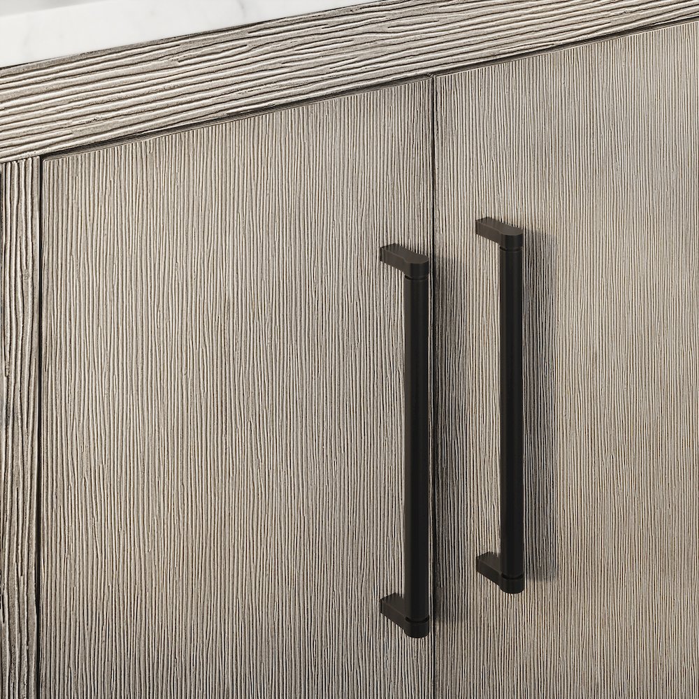 Hugo 48 In. Single Sink Carrara White Marble Countertop Vanity in Grey Oak. Picture 6