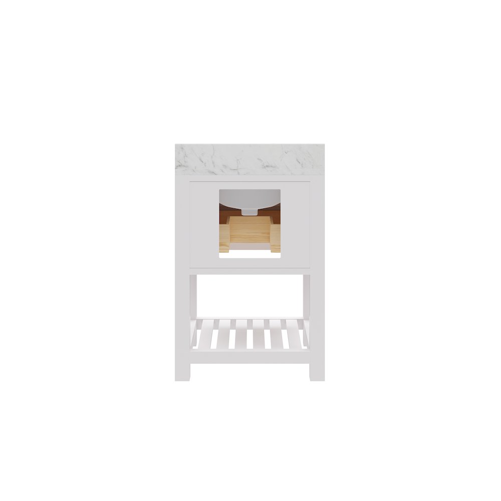 Madalyn 24 In. Single Sink Carrara White Marble Countertop Bath Vanity. Picture 6