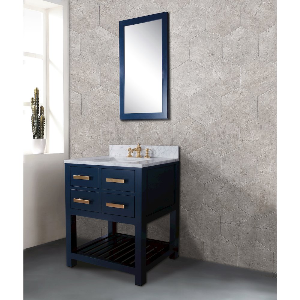 Madalyn 30 In. Single Sink Carrara White Marble Countertop Bath Vanity. Picture 3