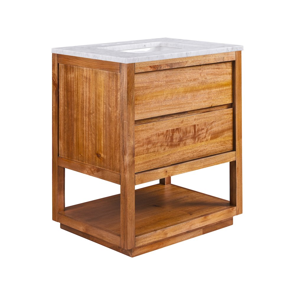Oakman 30 In. Single Sink Carrara White Marble Countertop Bath Vanity. Picture 5