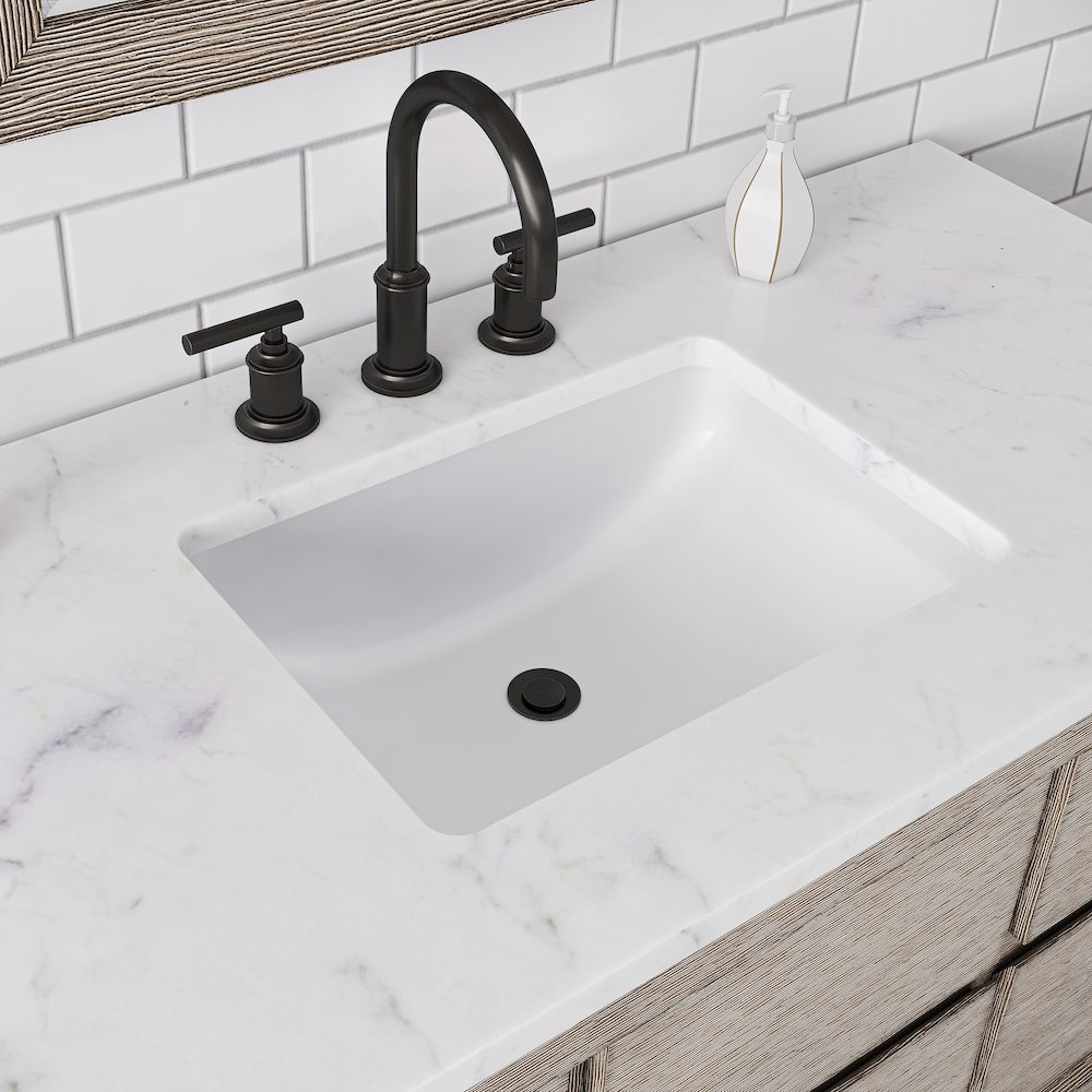 Oakman 48 In. Single Sink Carrara White Marble Countertop Bath Vanity. Picture 6