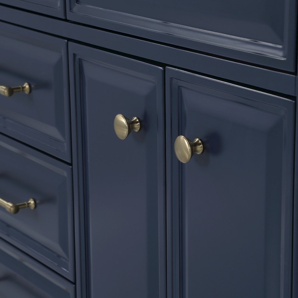 Palace 60 In. Double Sink Carrara Quartz Countertop Bath Vanity in Monarch Blue. Picture 10