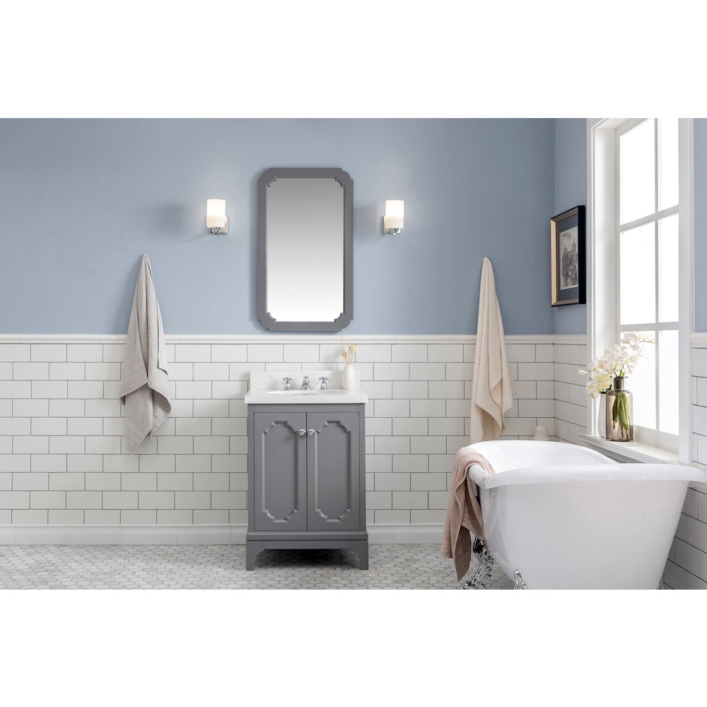 Queen 24 In. Single Sink Sink Carrara Quartz Countertop Bath Vanity. Picture 2