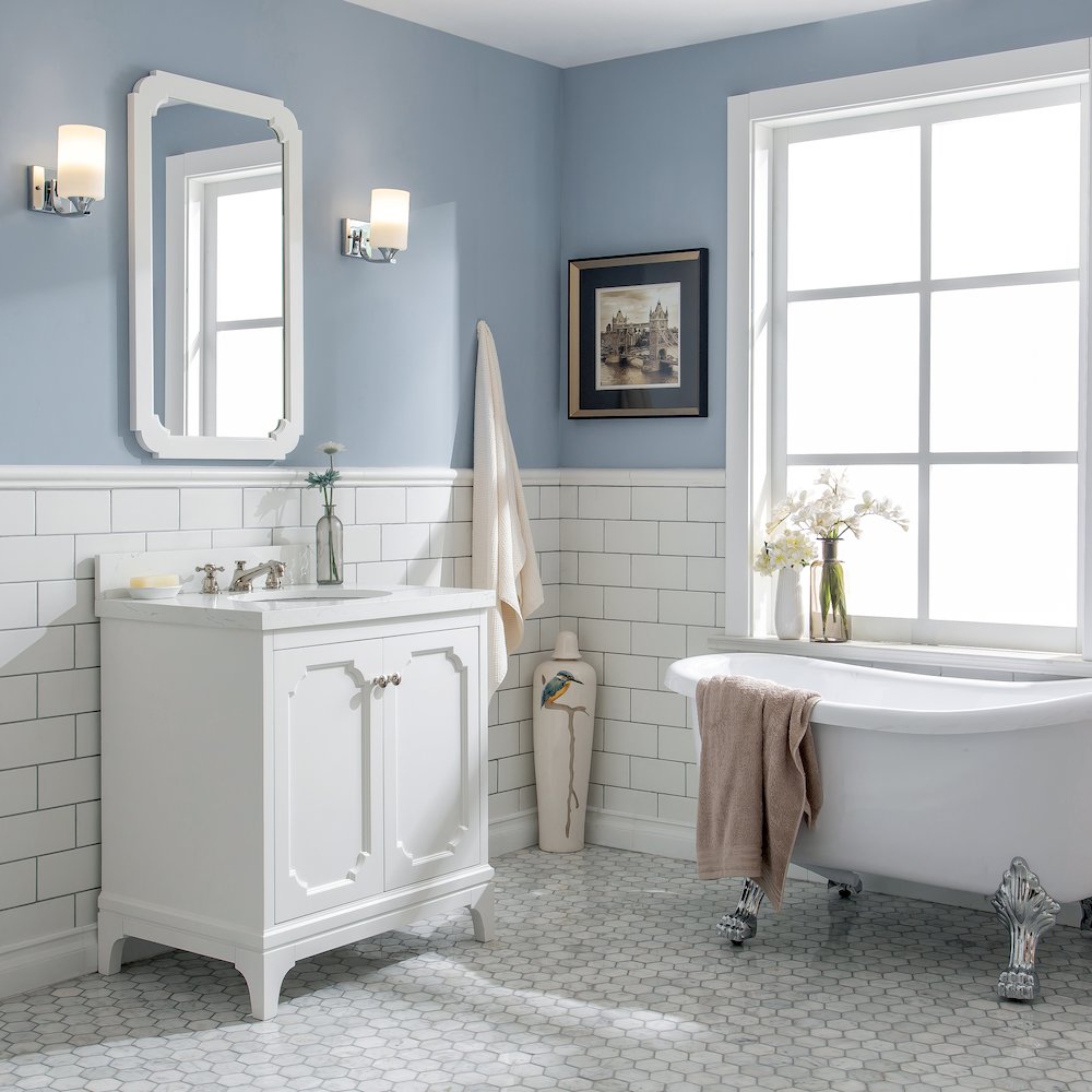 Queen 30 In. Single Sink Sink Carrara Quartz Countertop Bath Vanity. Picture 3