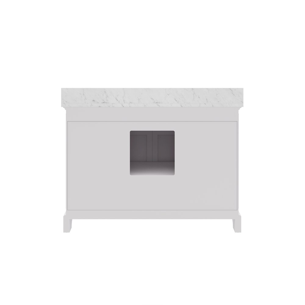48 In. Single Sink Carrara White Marble Countertop Bath Vanity In Pure White. Picture 3