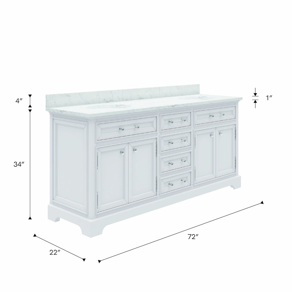 72 Inch Pure White Double Sink Bathroom Vanity. Picture 8
