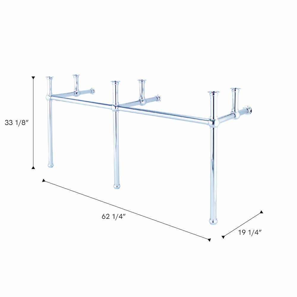 60 In. W. Double Wash Stand and P-Trap in Chrome Finish. Picture 6
