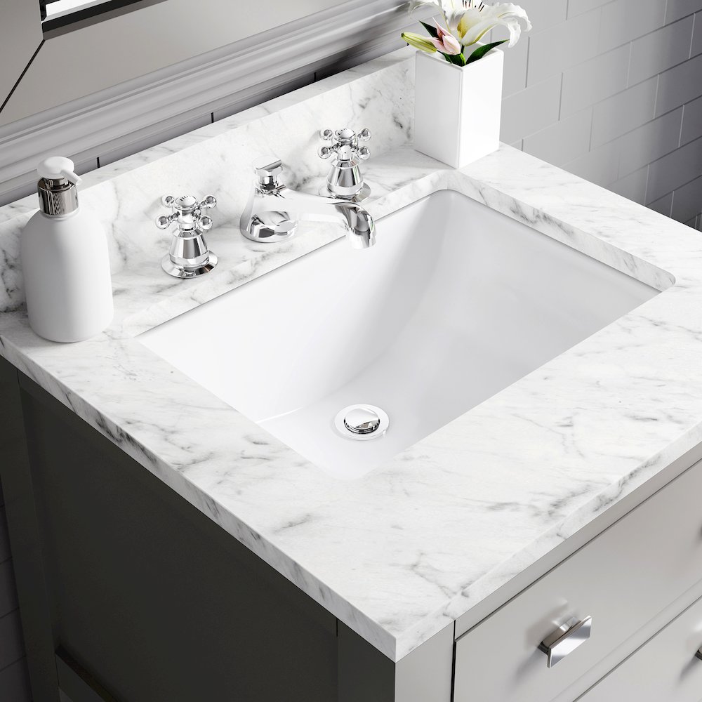 Madalyn 24 In. Single Sink Carrara White Marble Countertop Bath Vanity. Picture 5