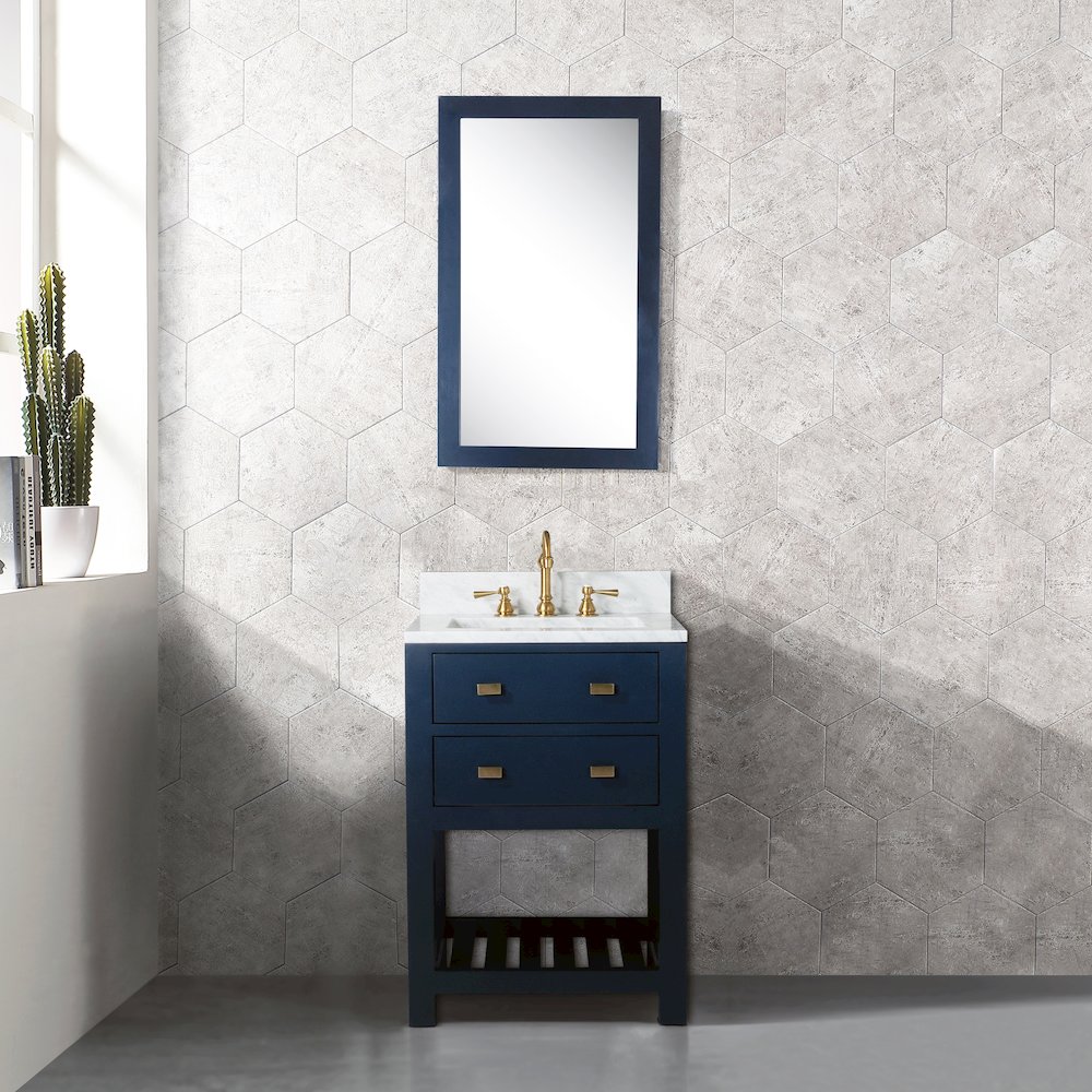 Madalyn 24 In. Single Sink Carrara White Marble Countertop Bath Vanity. Picture 2