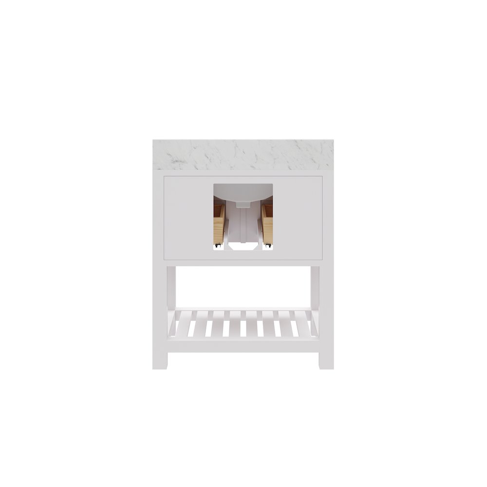 Madalyn 30 In. Single Sink Carrara White Marble Countertop Bath Vanity. Picture 7