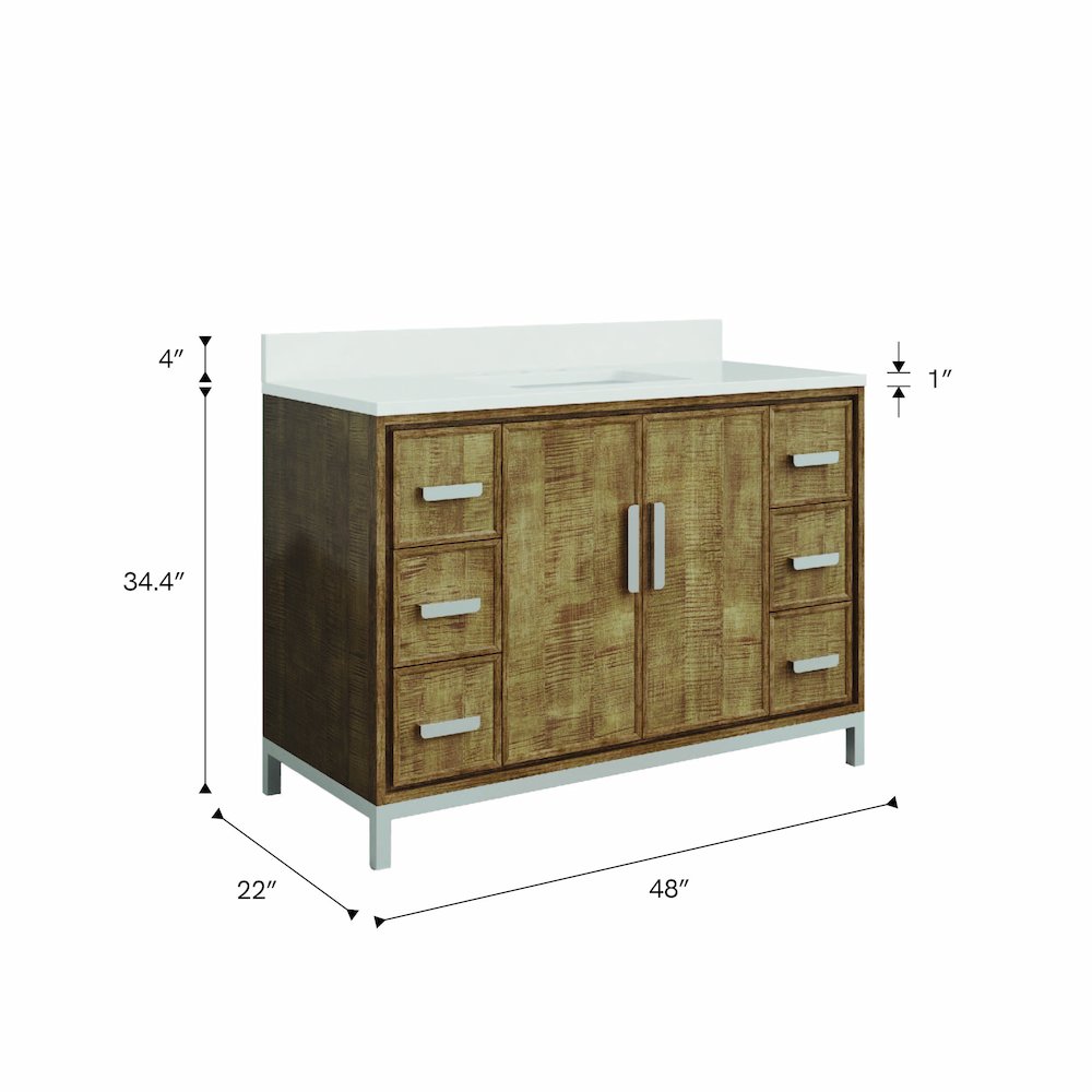Westin 48 In. Single sink Whitebrook Quartz Countertop Bath Vanity. Picture 15
