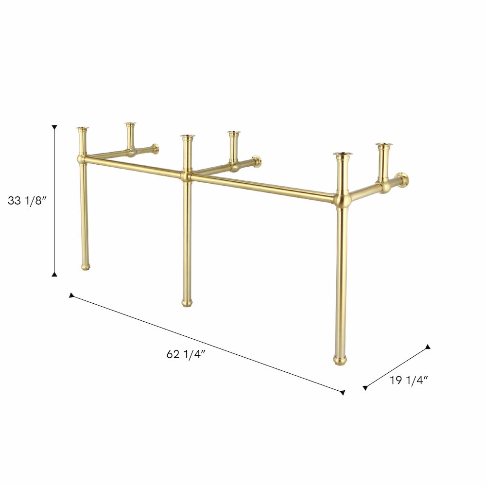 72 In. W. Double Wash Stand and P-Trap in Satin Gold Finish. Picture 6