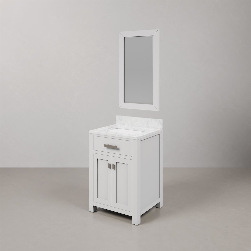24 Inch Pure White Single Sink Bathroom Vanity. Picture 4