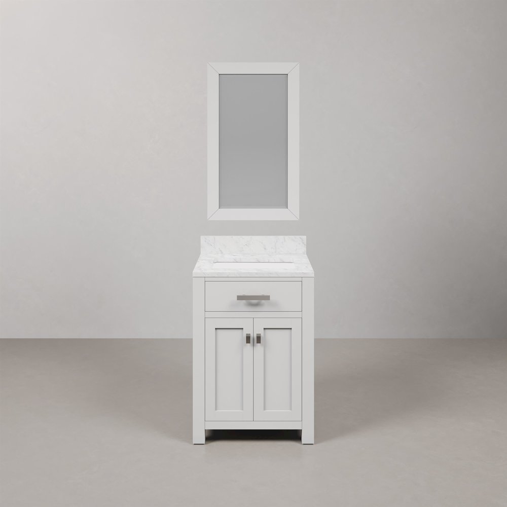 24 Inch Pure White Single Sink Bathroom Vanity. Picture 1