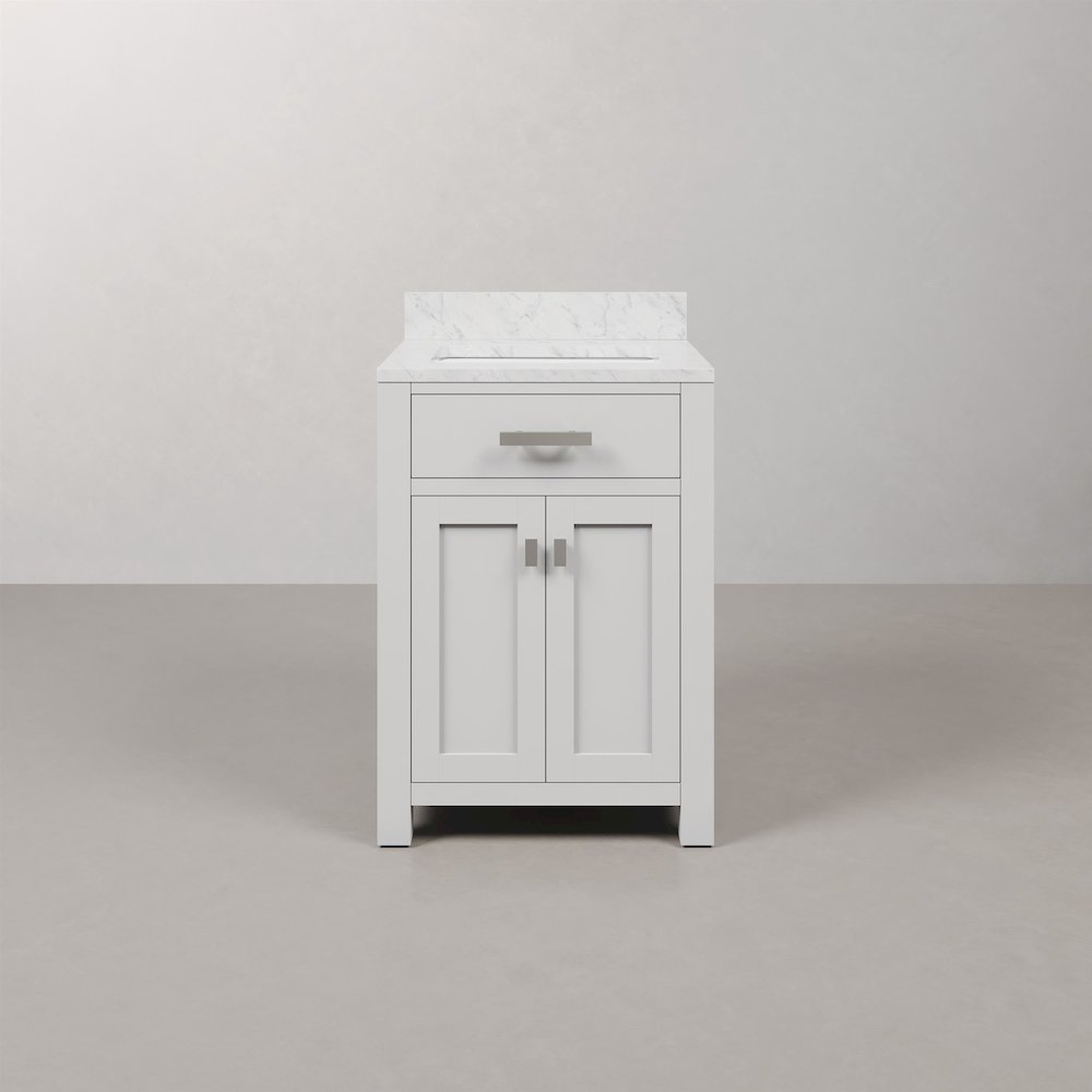 24 Inch Pure White Single Sink Bathroom Vanity From The Madison Collection. Picture 1