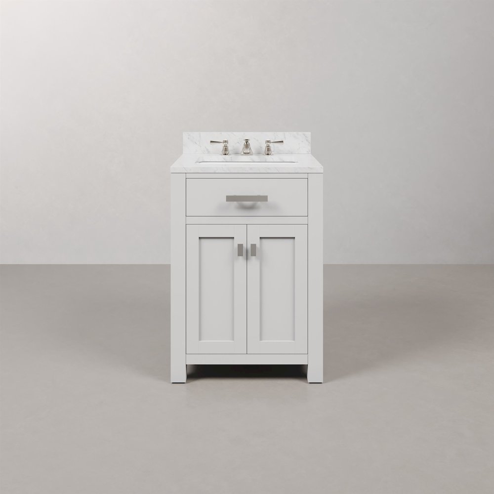 24 Inch Pure White Single Sink Bathroom Vanity. Picture 1