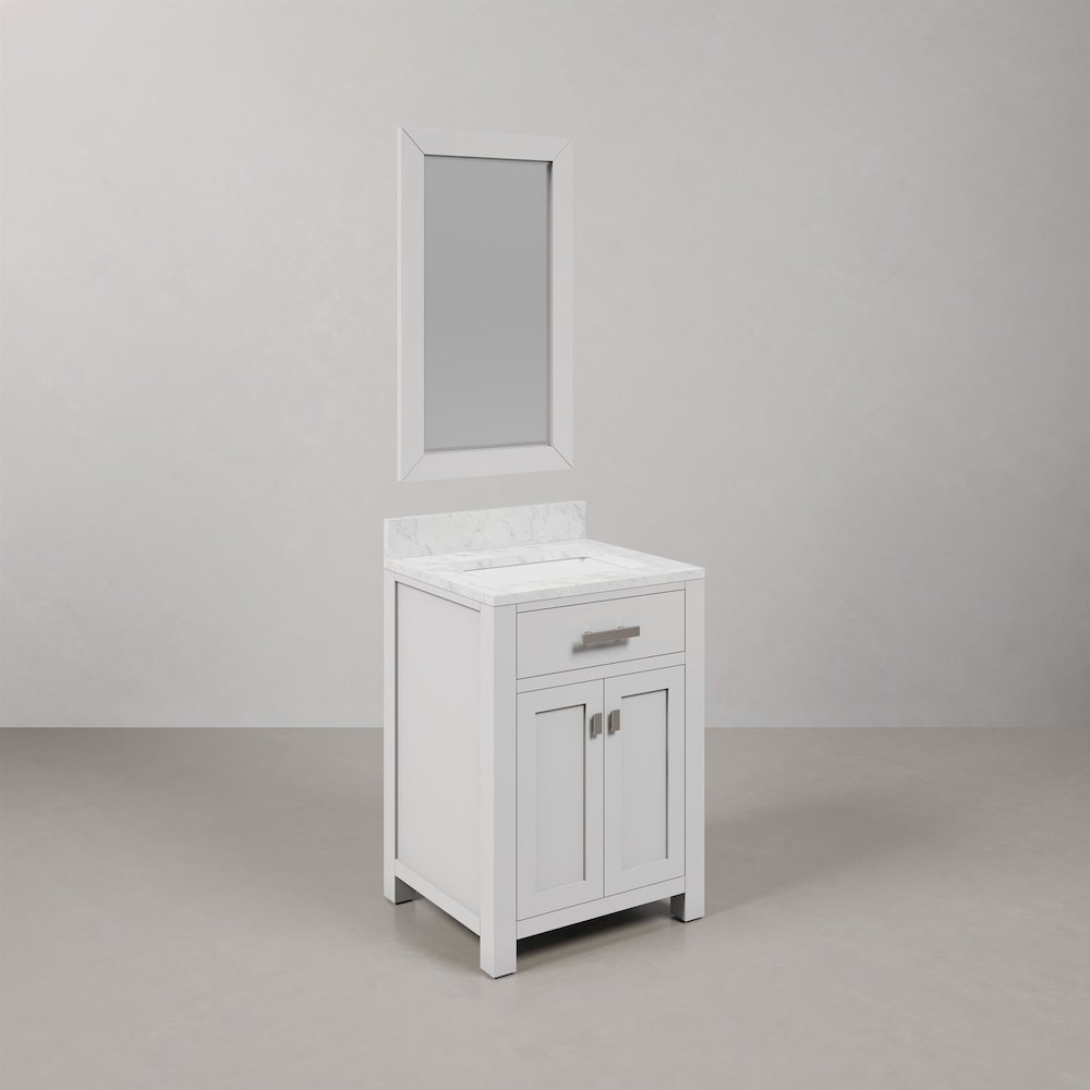 24 Inch Pure White Single Sink Bathroom Vanity. Picture 3