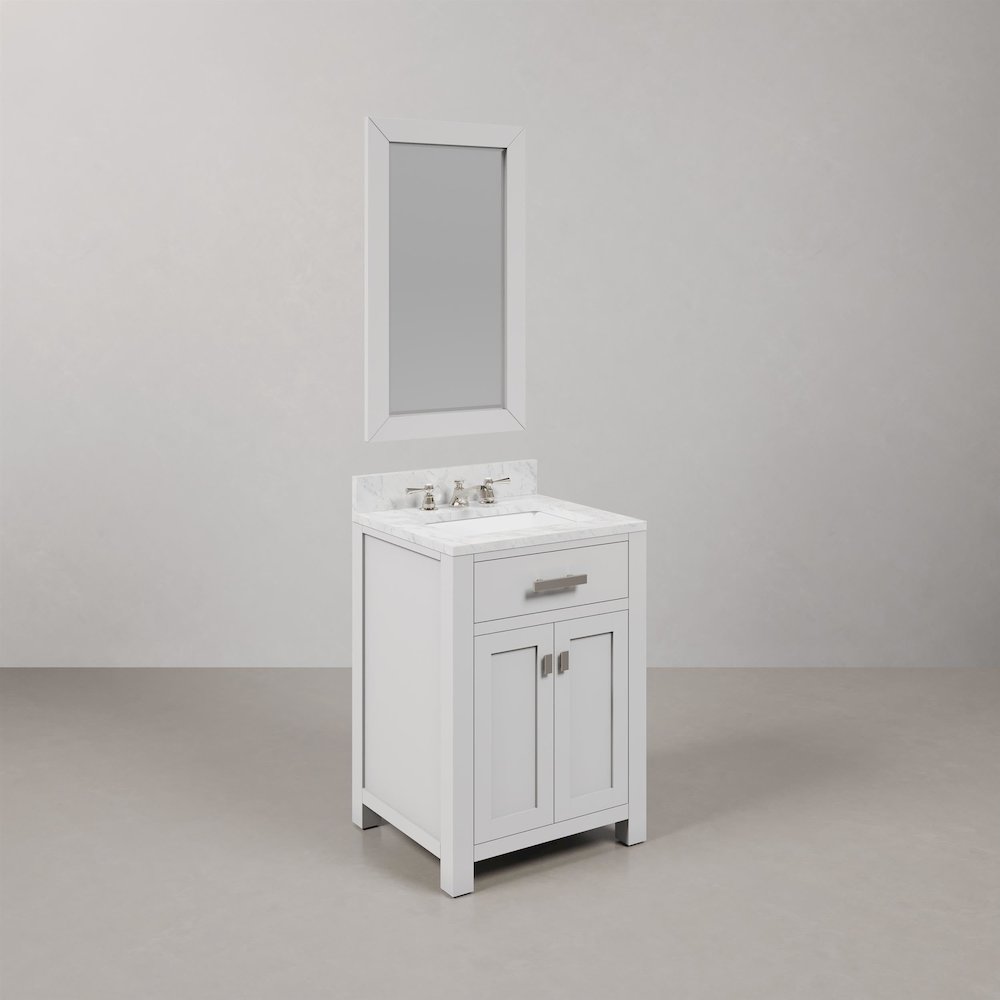 24 Inch Pure White Single Sink Bathroom Vanity. Picture 3