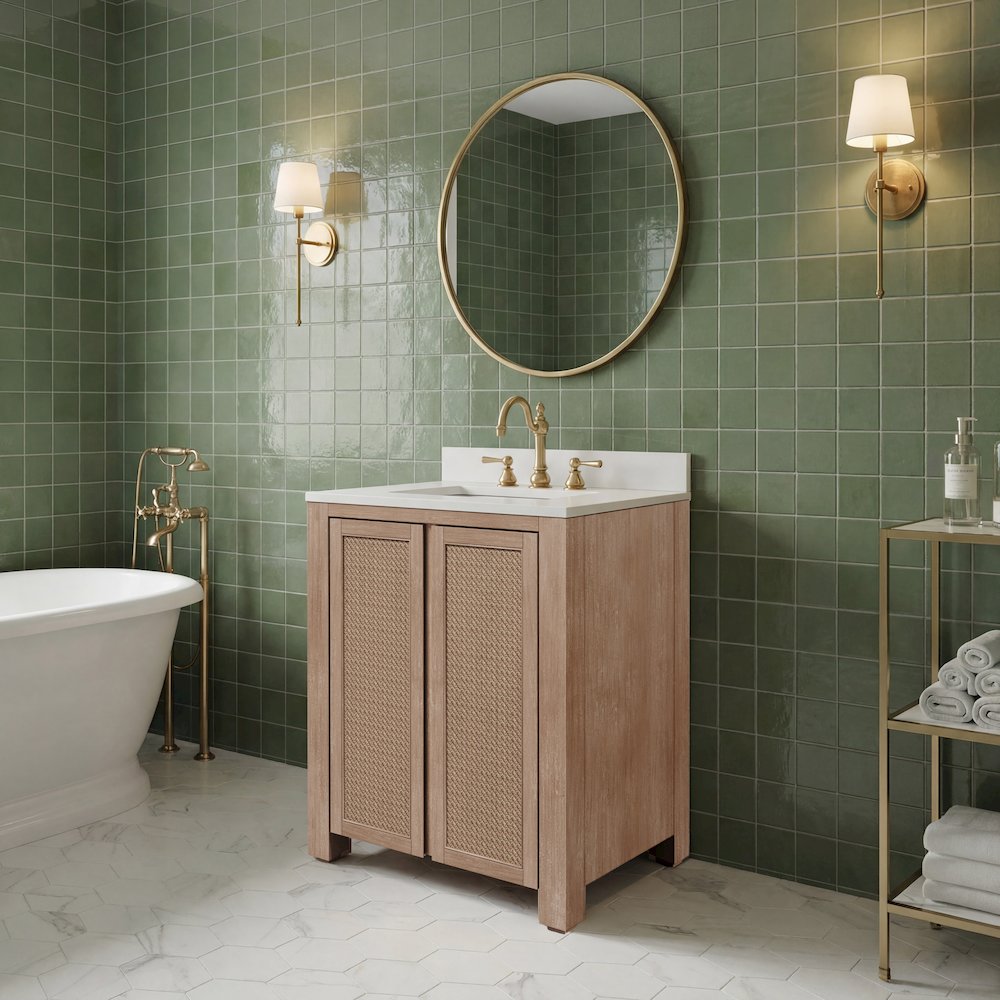 Belmont 30 In. Single Sink Pre-Assembled Transitional Style Bathroom Vanity. Picture 6