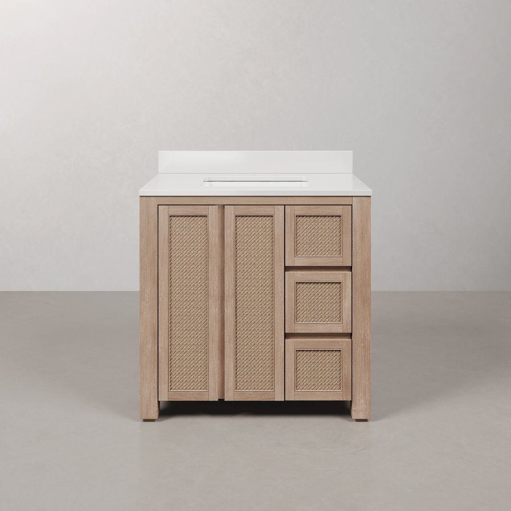 Belmont 36 In. Single Sink Pre-Assembled Transitional Style Bathroom Vanity. Picture 2