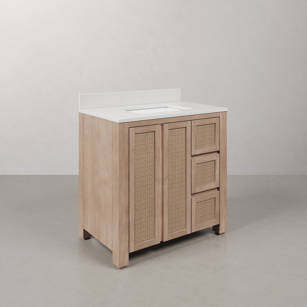 Belmont 36 In. Single Sink Pre-Assembled Transitional Style Bathroom Vanity. Picture 3