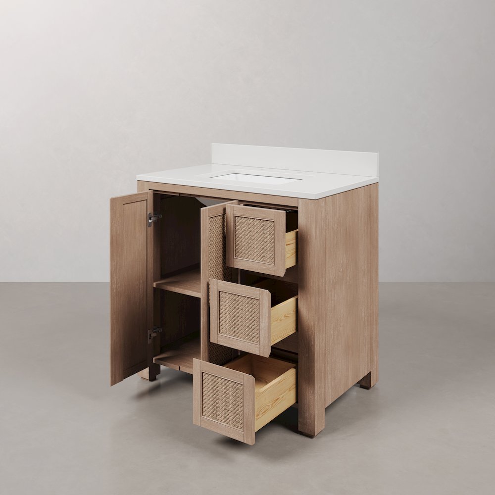 Belmont 36 In. Single Sink Pre-Assembled Transitional Style Bathroom Vanity. Picture 4
