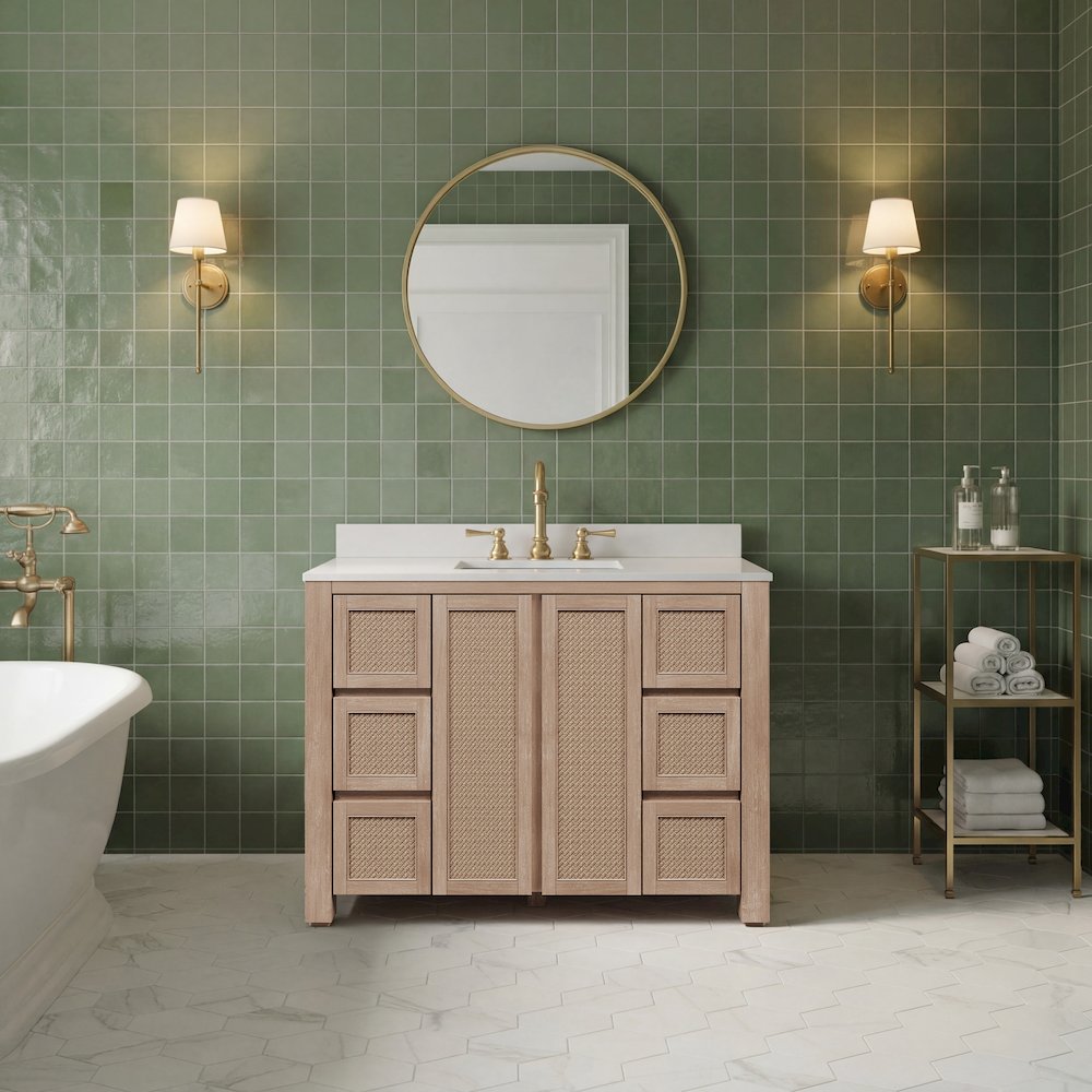 Belmont 48 In. Single Sink Pre-Assembled Transitional Style Bathroom Vanity. Picture 1
