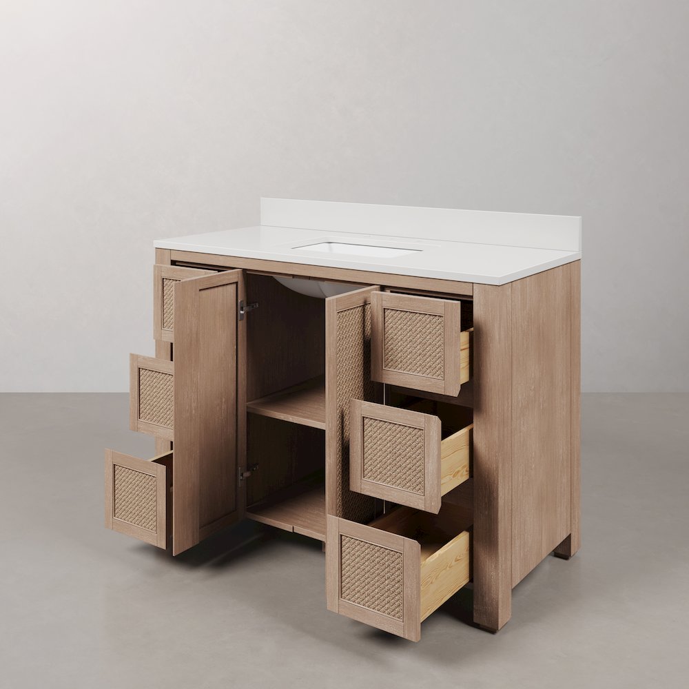 Belmont 48 In. Single Sink Pre-Assembled Transitional Style Bathroom Vanity. Picture 4