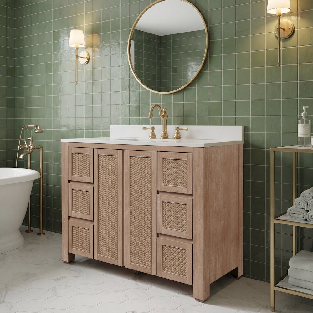 Belmont 48 In. Single Sink Pre-Assembled Transitional Style Bathroom Vanity. Picture 6