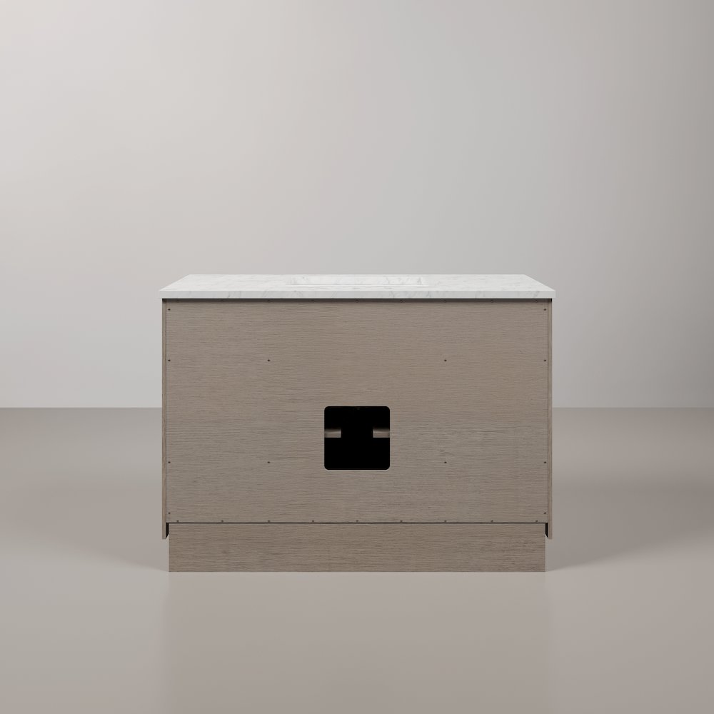 48 In. Single Sink Carrara White Marble Countertop Bath Vanity In Grey Oak. Picture 6