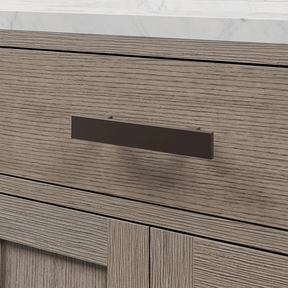 72 In. Double Sink Carrara White Marble Countertop Bath Vanity In Grey Oak. Picture 5