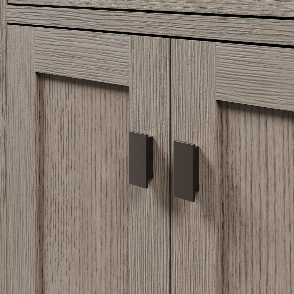 72 In. Double Sink Carrara White Marble Countertop Bath Vanity In Grey Oak. Picture 6
