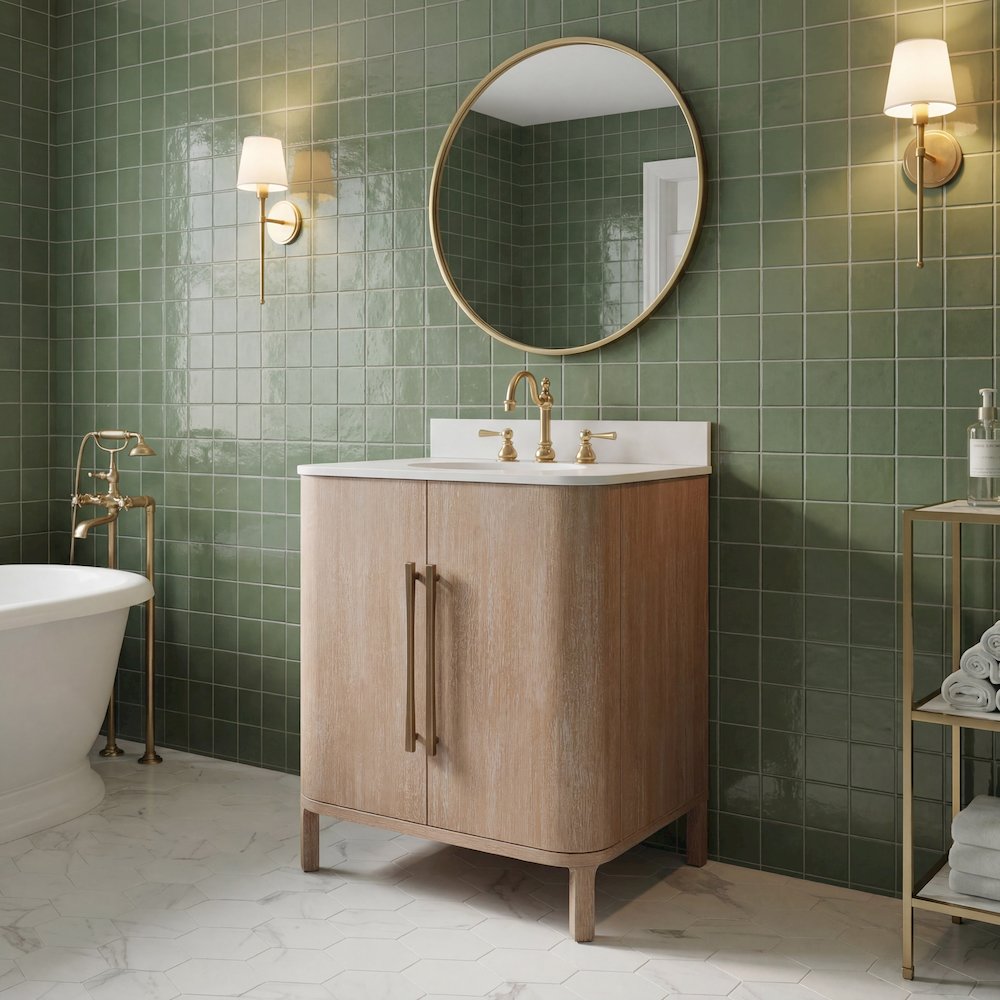Cirilla 30 In. Single Sink Pre-Assembled Transitional Style Bathroom Vanity. Picture 8