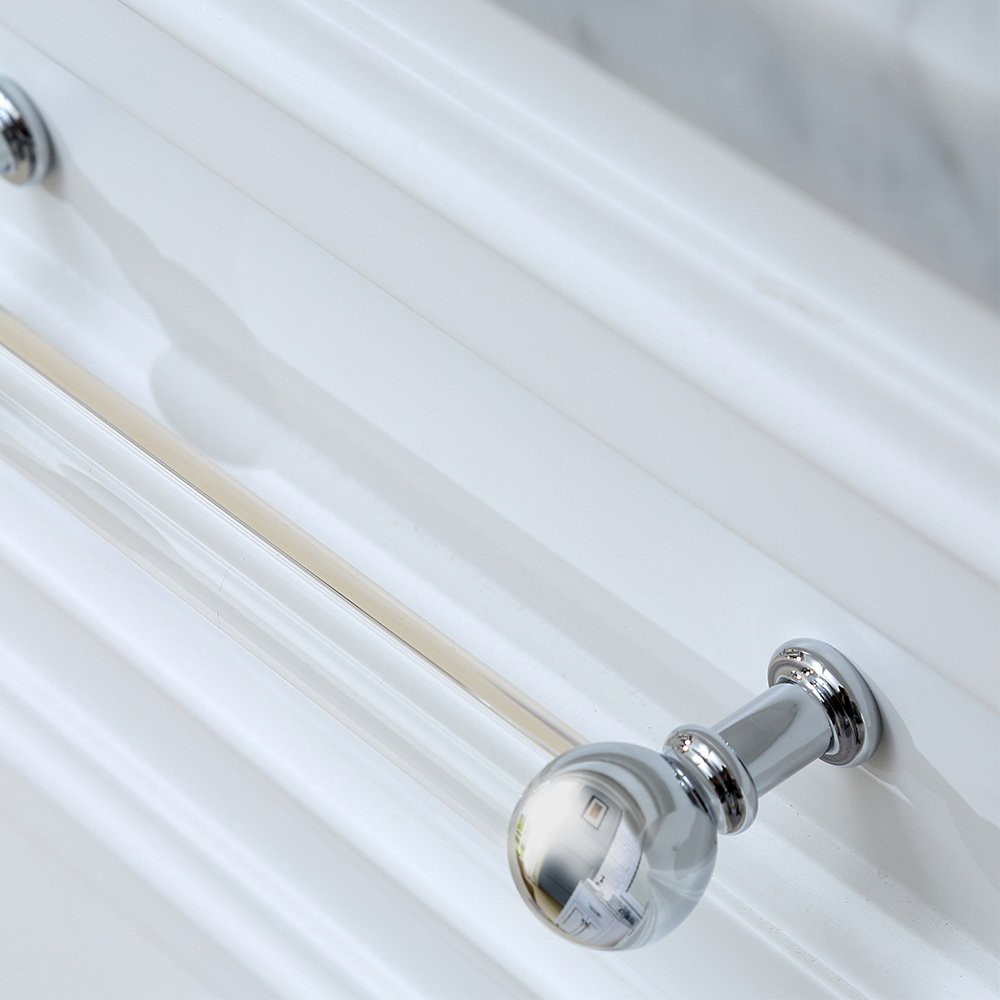 24 In. Single Sink Carrara White Marble Countertop Bath Vanity In Pure White. Picture 8