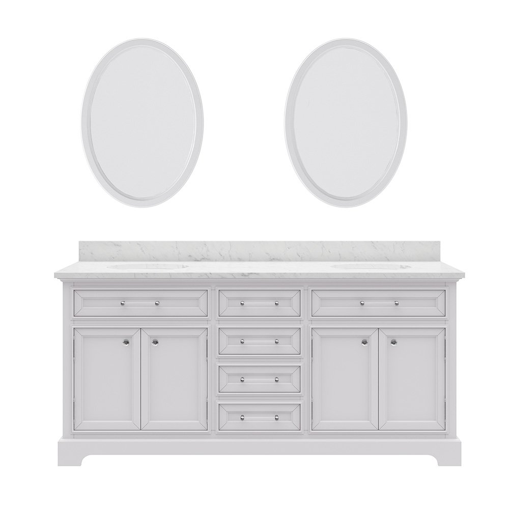 72 Inch Pure White Double Sink Bathroom Vanity. Picture 1